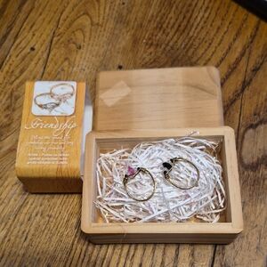 Chic Brass Friendship Rings with Pink And Black Accents